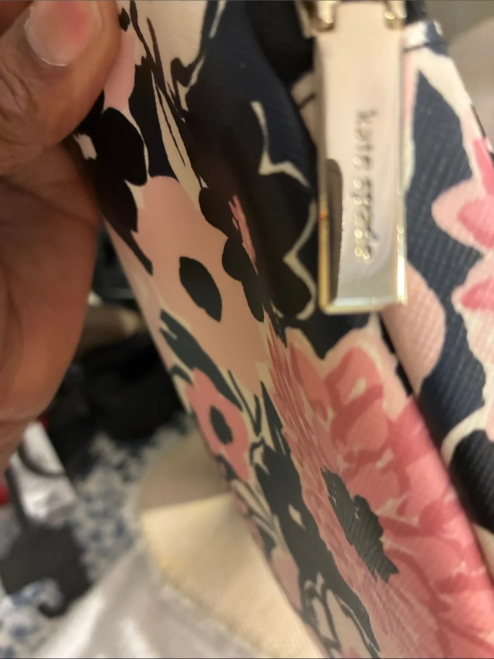 kate spade 15in pink &Black Dahlia Floral Laptop Sleeve-durable textured PVC-NWO
